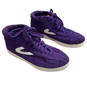Tretorn x Andre 3000 Nylite High Sneakers in Purple Terry Cloth